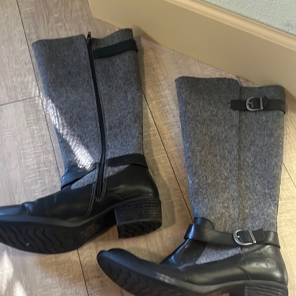 Born black and grey boots
